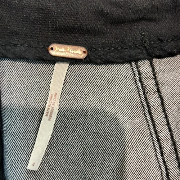 Free People- Modern Femme Washed Black Denim Mini Skirt Size 4 - Picture 4 of 5